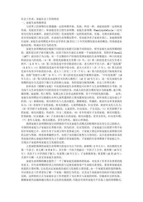 社会工作者：家庭社会工作的理论 