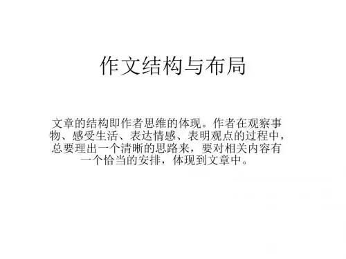 中考作文结构模板专项训练