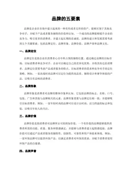 品牌的五要素