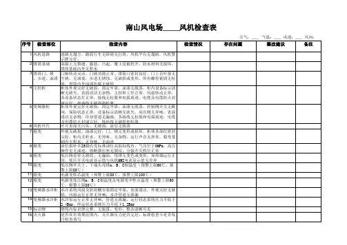 风电场风机检查表