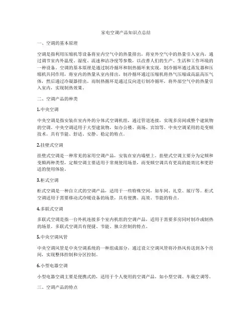 家电空调产品知识点总结