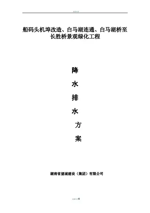 降水、排水、施工方案