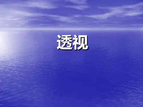 第一章  透视的定义和基本术语