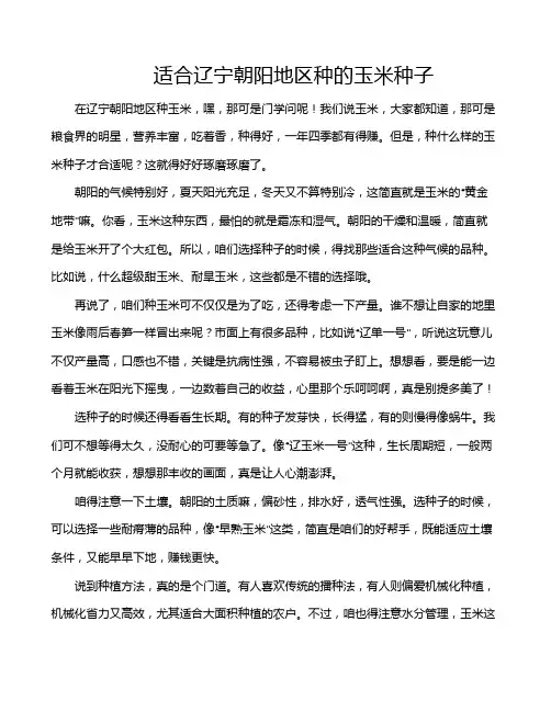 适合辽宁朝阳地区种的玉米种子