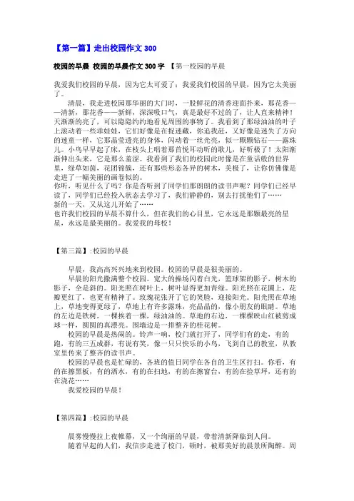 走出校园作文300