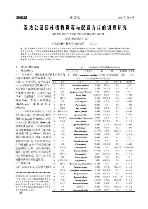 湿地公园园林植物资源与配置方式的调查研究