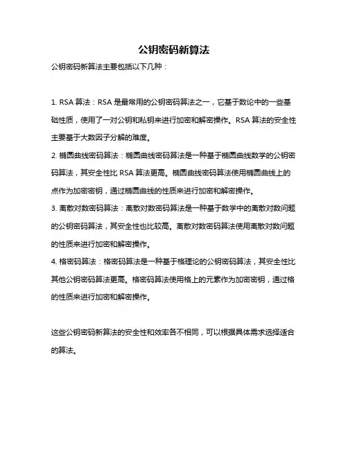 公钥密码新算法