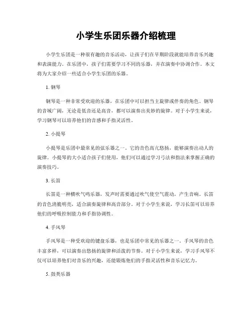 小学生乐团乐器介绍梳理