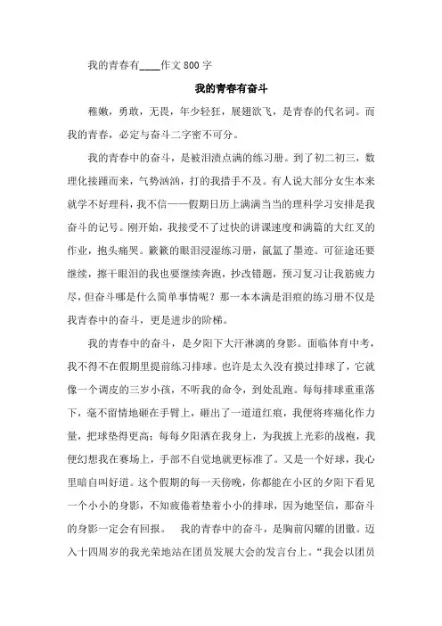 中考满分作文《我的青春里有梦想》 10篇  3