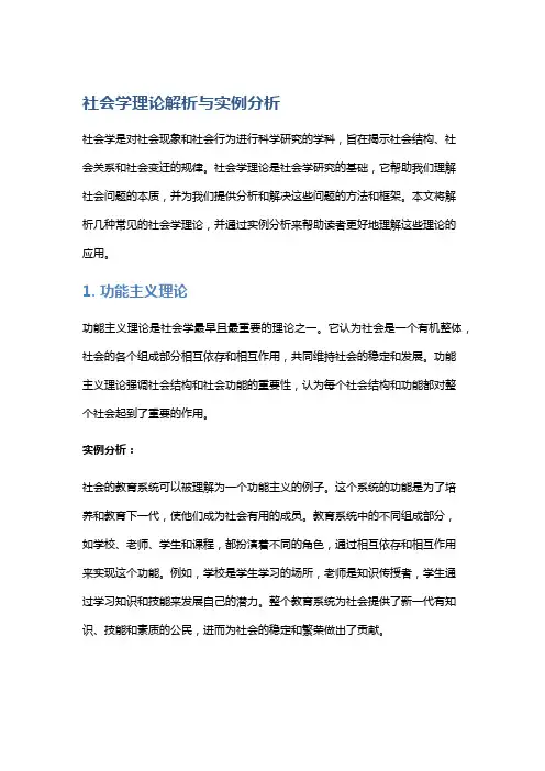 社会学理论解析与实例分析