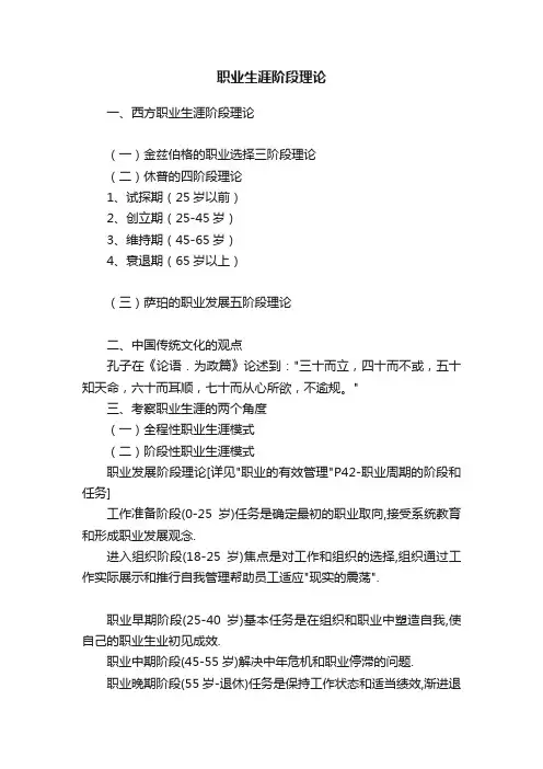 职业生涯阶段理论