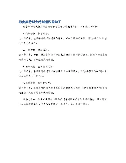 形容风特别大特别猛烈的句子