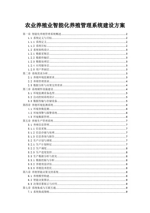 农业养殖业智能化养殖管理系统建设方案
