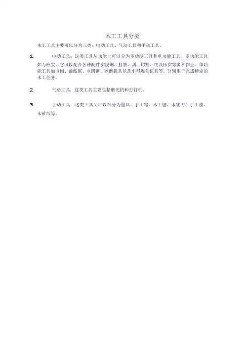 木工工具分类