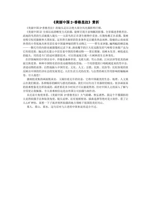《美丽中国2-香格里拉》赏析