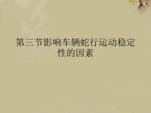 影响车辆蛇行运动稳定性的因素