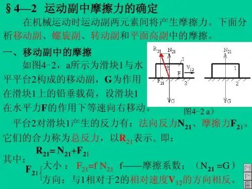 §4—2运动副中摩擦力的确定
