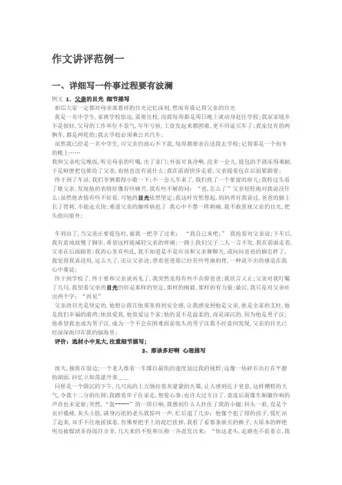 作文讲评范例