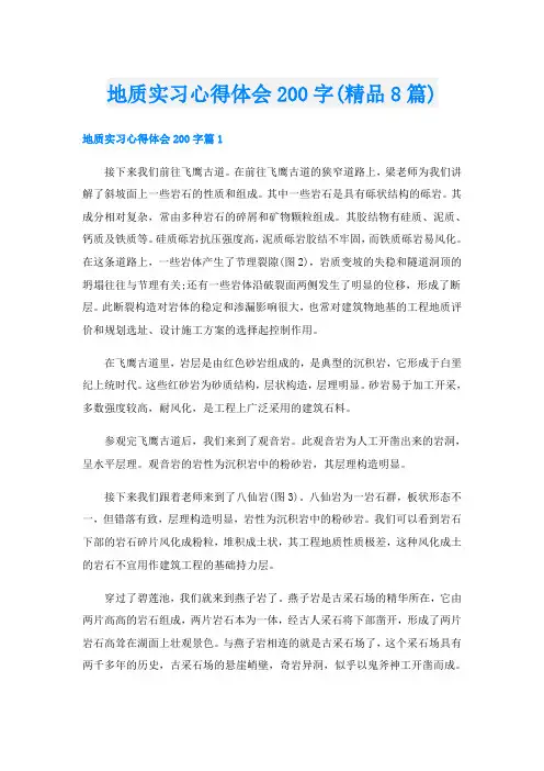 地质实习心得体会200字(精品8篇)