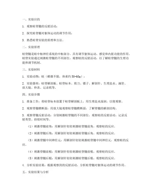 蛙脊实验报告