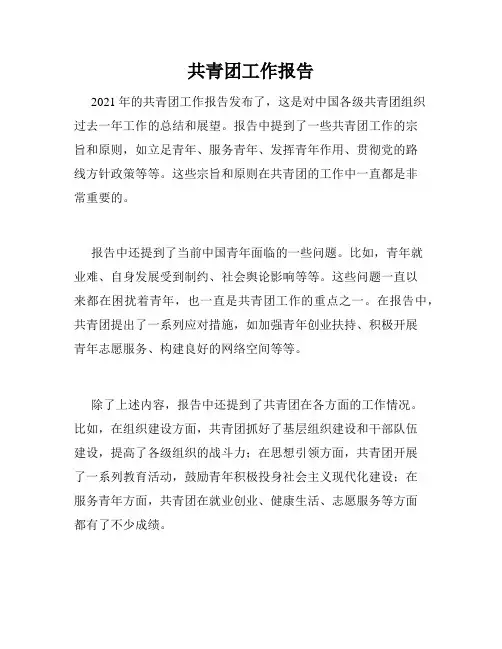 共青团工作报告