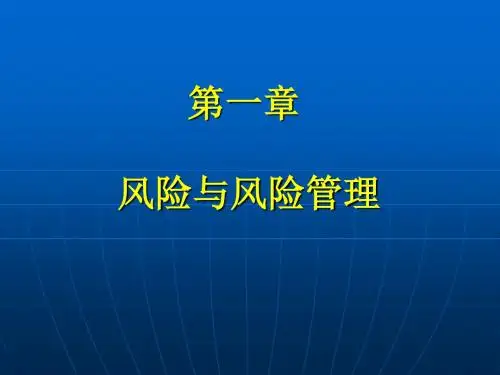 保险学原理与实务_01风险与风险管理