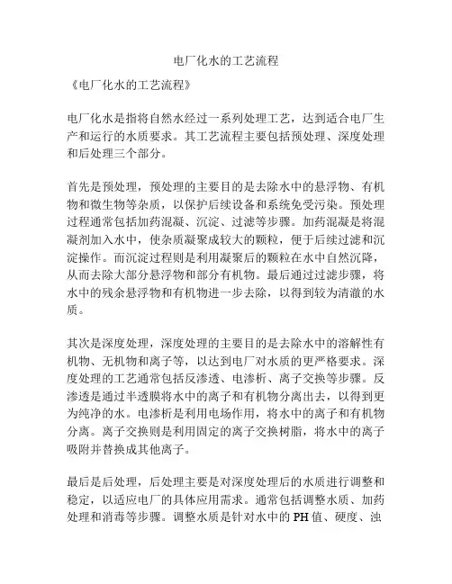 电厂化水的工艺流程