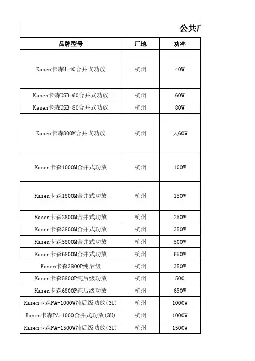 公共广播专业音响设备