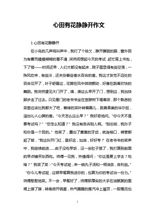 心田有花静静开作文