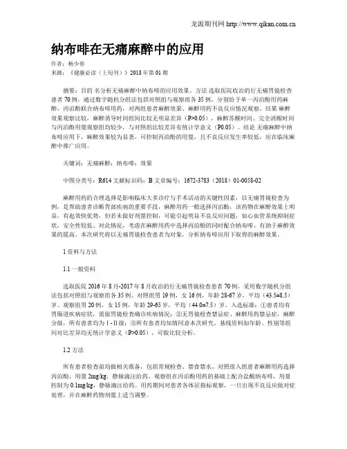 纳布啡在无痛麻醉中的应用