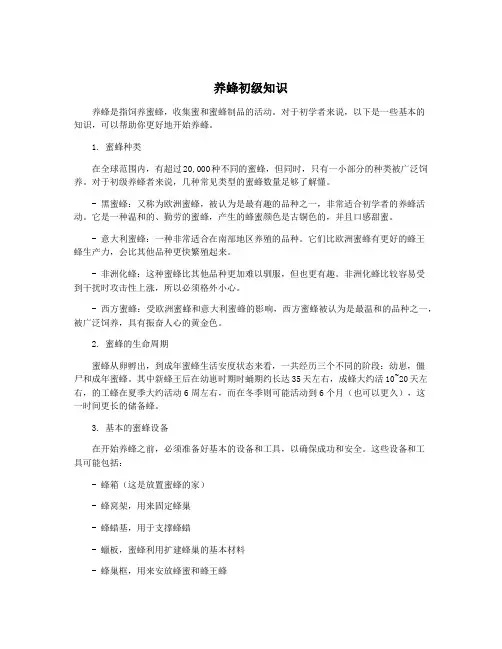养蜂初级知识