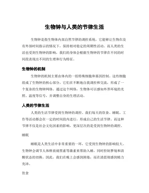 生物钟与人类的节律生活