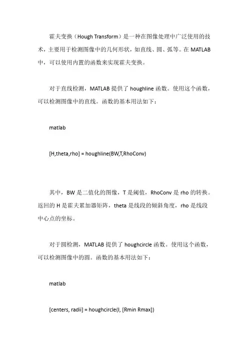 matlab 霍夫变换
