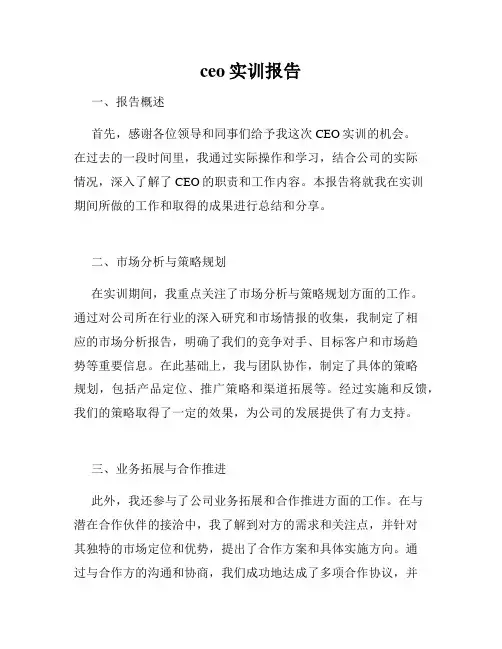 ceo实训报告