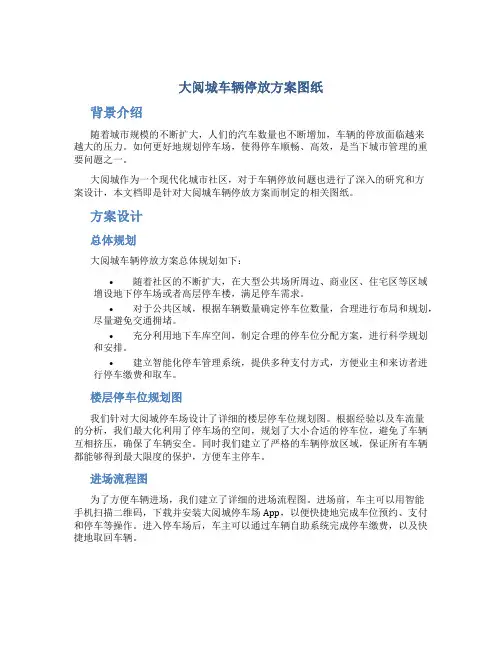 大阅城车辆停放方案图纸