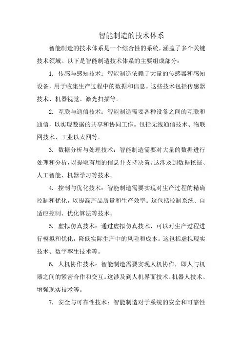 智能制造的技术体系