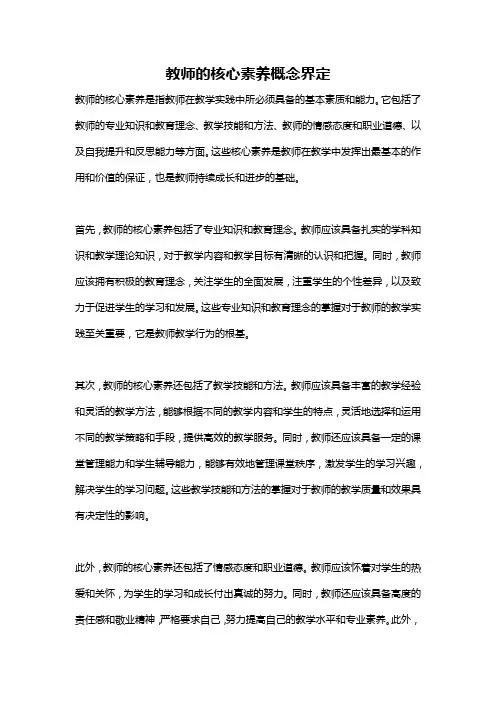 教师的核心素养概念界定
