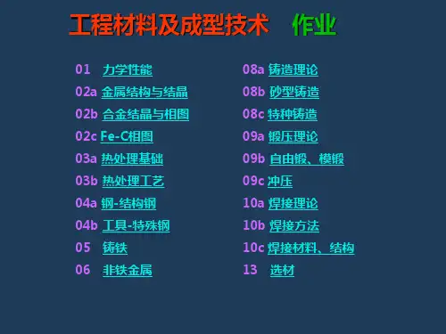 工程材料及成型技术课后作业参考答案