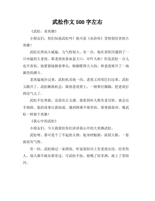 武松作文500字左右