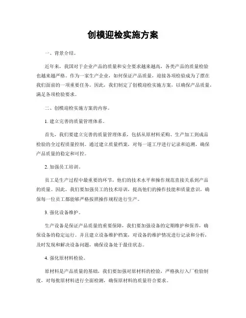 创模迎检实施方案