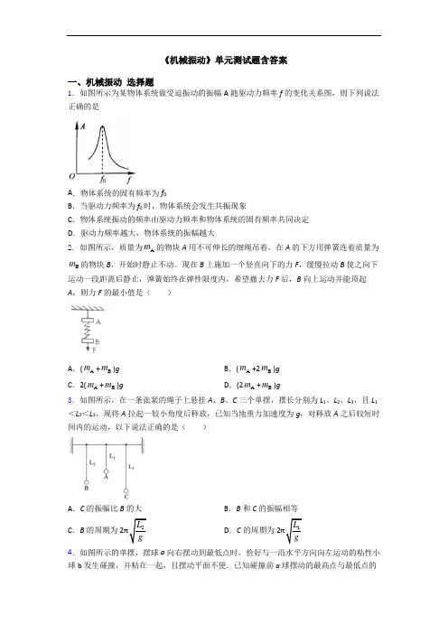 《机械振动》单元测试题含答案