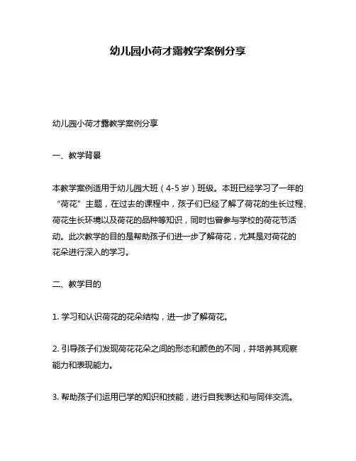 幼儿园小荷才露教学案例分享