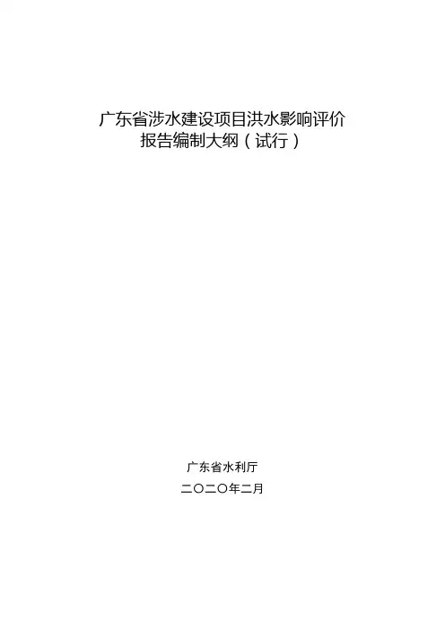 广东省涉水建设项目洪水影响评价报告编制大纲(试行)【模板】