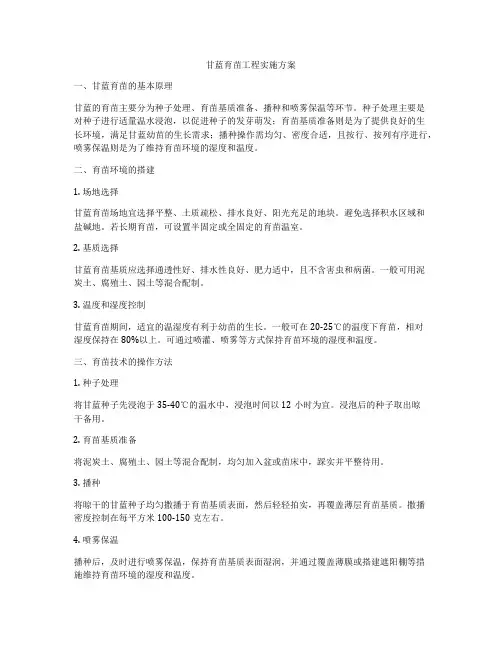 甘蓝育苗工程实施方案