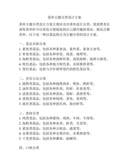 菜单主题分类设计方案