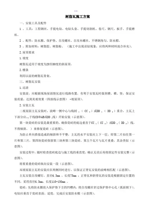 树脂瓦施工方案设计和对策