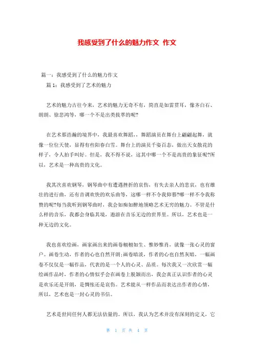 我感受到了什么的魅力作文 作文