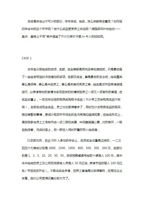 创意年会抽奖与奖品