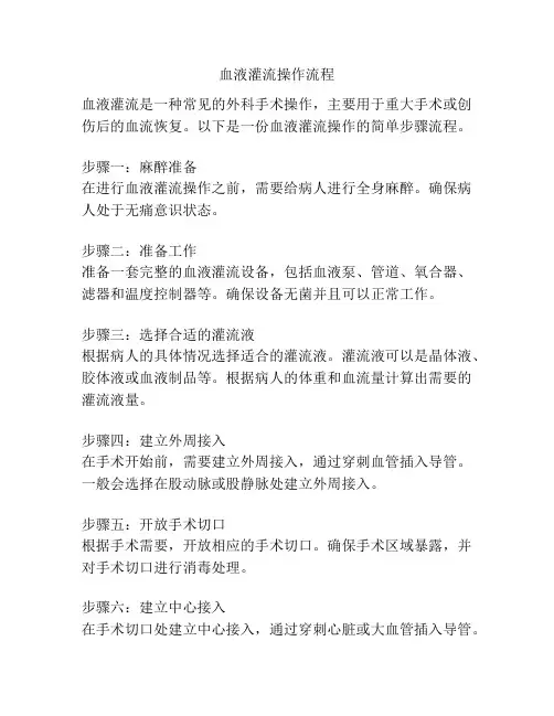 血液灌流操作流程