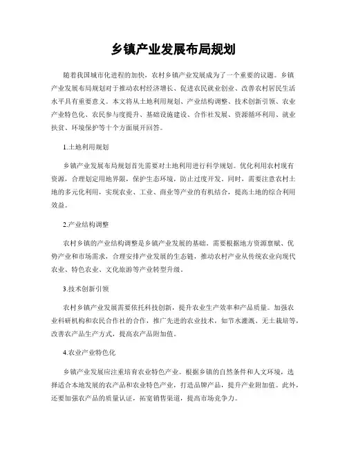 乡镇产业发展布局规划